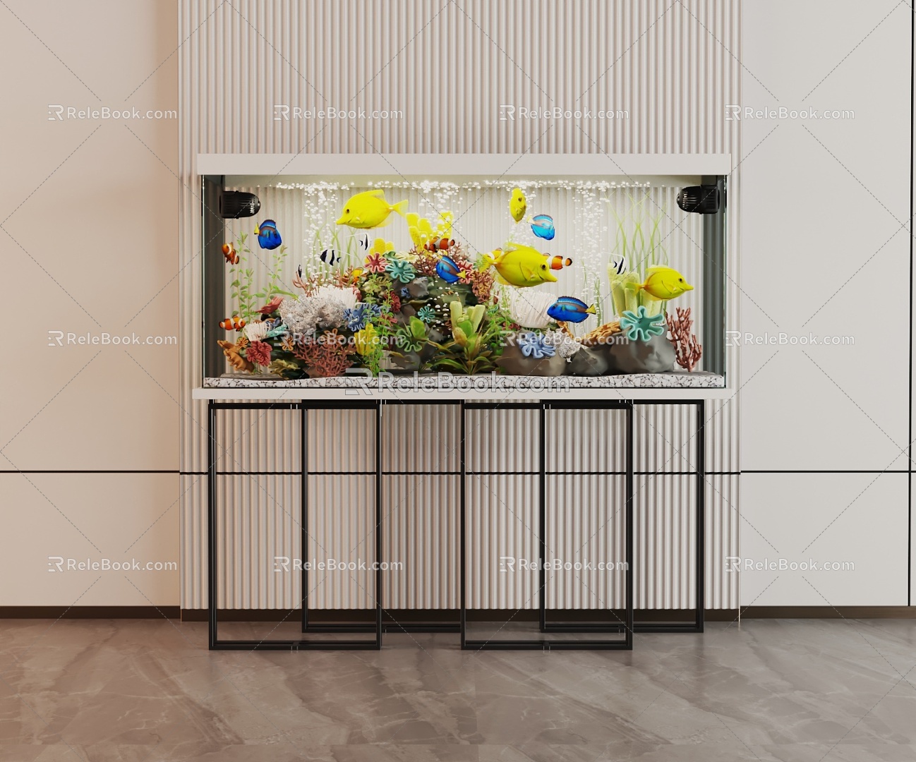 Modern Fish Tank Glass Fish Tank Aquarium Display Cabinet Side Cabinet 3d model