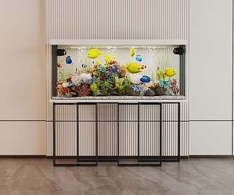 Modern Fish Tank Glass Fish Tank Aquarium Display Cabinet Side Cabinet 3d model