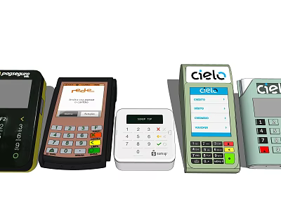 Business Equipment Various POS Payment Terminals For Commercial Retail Use 3d model