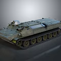 Military Armored Tracked Vehicle with Turret and Reinforced Hull for Tactical Operations