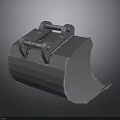 Construction Vehicle Excavator Bucket with Metal Bolts and Textured Surface