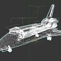 White Space Shuttle With Open Cargo Bay And NASA Logo Design 3d model