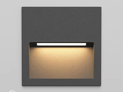 Modern Black Square Outdoor Wall Light With Warm Illumination For Exterior Spaces 3d model