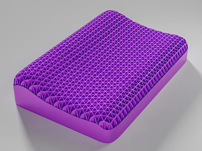 Purple Mattress With Grid Pattern Textured Surface For Comfortable Sleep 3d model