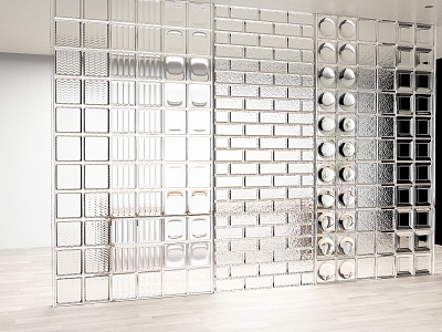 Glass Tile Glass Partition Modern Simple Home Partition model