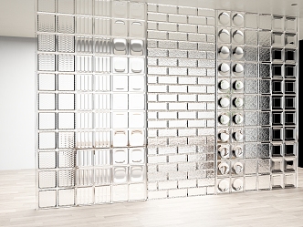 Glass Tile Glass Partition Modern Simple Home Partition 3d model