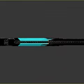 Advanced Futuristic Gun With Blue Orange Accents And Black Body Modern Design