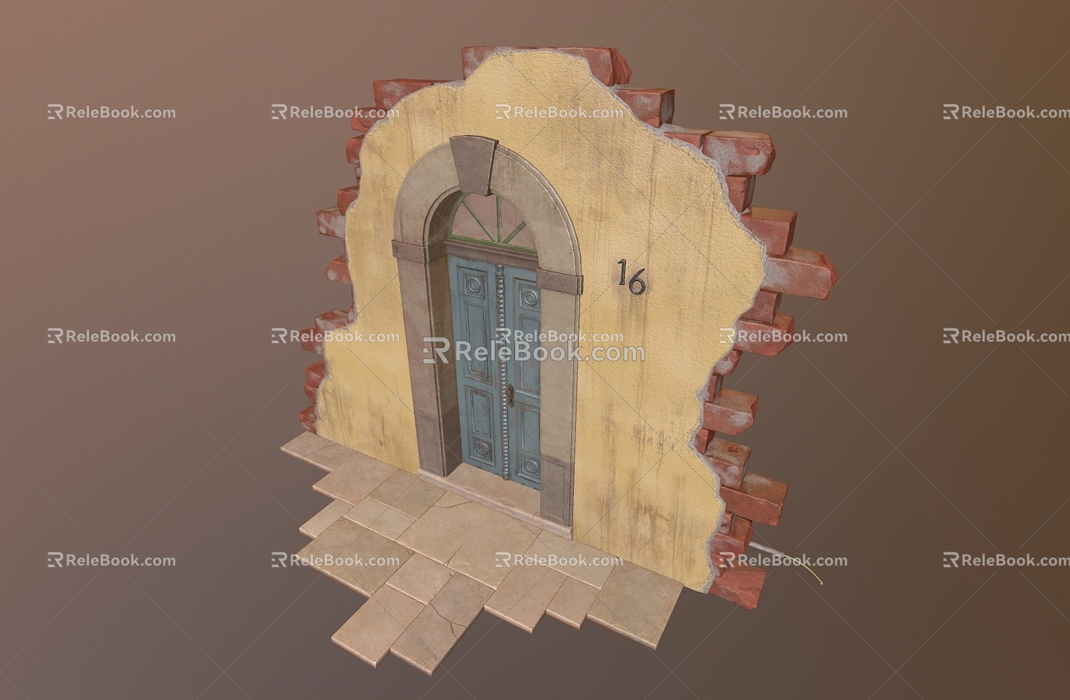 Door Gate Brick Door Stone Gate Castle Gate Castle Gate PBR Wooden Door 3d model