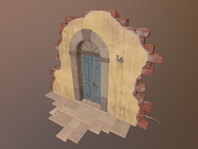 Door Gate Brick Door Stone Gate Castle Gate Castle Gate PBR Wooden Door 3d model