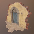 Door Gate Brick Door Stone Gate Castle Gate Castle Gate PBR Wooden Door 3d model