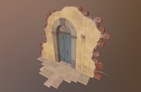 Door Gate Brick Door Stone Gate Castle Gate Castle Gate PBR Wooden Door 3d model