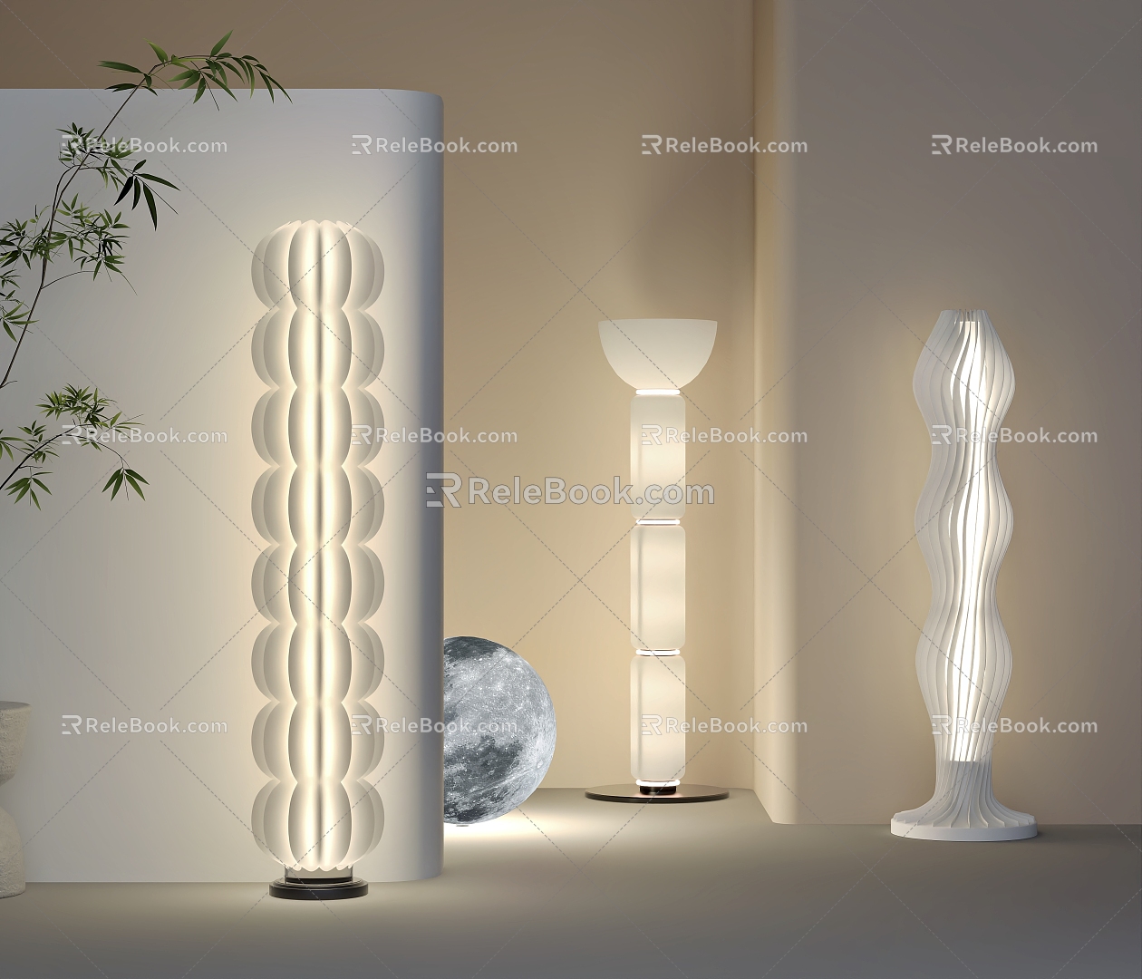 Modern Internet Celebrity Floor Lamp Moon Lamp 3d model