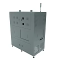 Gray Industrial Metal Cabinet With Multiple Panels Doors And Ventilation Grilles