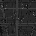 Modern Industrial Ceiling Design With Exposed Metal Grid Framework And Supports