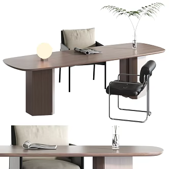 Large Board Table Modern Desk Office Desk Boss Table Work Desk 3d model