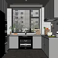 Modern Kitchen Interior Design With White Cabinets Black Appliances And Natural Light
