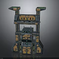 Futuristic Sci Fi Multi Level Structure With Detailed Platforms And Glowing Elements