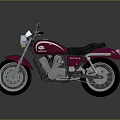 Maroon Classic Motorcycle With Black Seat And Shiny Silver Wheels Design