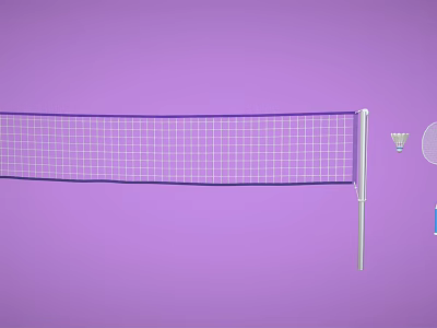 Durable Badminton Sports Equipment With Net Rackets And Shuttlecock For Games 3d model