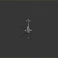 Modern Silver Gray Helicopter with Multiple Rotors and Sleek Fuselage on Dark Background with Reflection 3d model