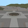 Ancient Architecture Complex With Symmetrical Layout Yellow Roofs Courtyards And Central Plaza