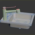 Food Preparation Sink In Stainless Steel With Functional Faucet Design