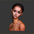 3D Game and Movie Character Female Bust With Realistic Skin and Smooth Facial Features