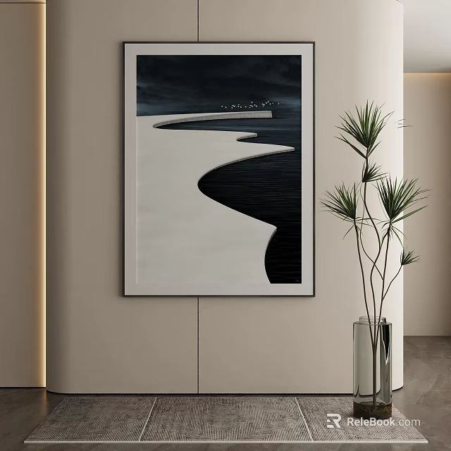 Modern Abstract Sculpture Carving With Artistic Design For Interior Decor 3d model