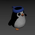 Cute Penguin Game Animated Movie Character With Blue Hat Orange Beak And Feet