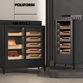 Poliform Modern Display Cabinets With Glass Doors And Interior Lighting 3d model