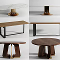 Modern table dining table combination 3d model