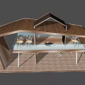 Modern Wooden Pergola Design With Sloped Roof Support Columns And Wooden Deck