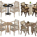 Quiet leisure table and chair combination 3d model