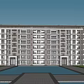 Modern Residential Building Simple Multi-storey Residence 3d model