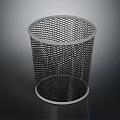 Stainless Steel Mesh Trash Can With Circular Design For Home Bathroom Office