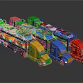 Multi Colored Car Carrier Trucks Transporting Various Colored Cars On Trailer