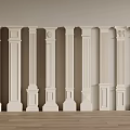 French Cream Roman Column 3d model