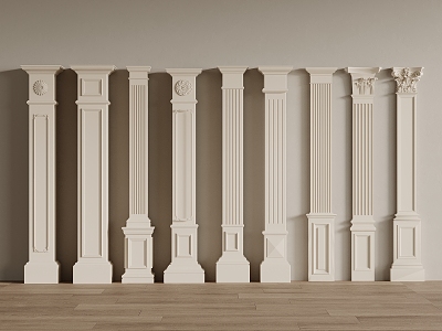 French Cream Roman Column 3d model