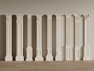 French Cream Roman Column 3d model