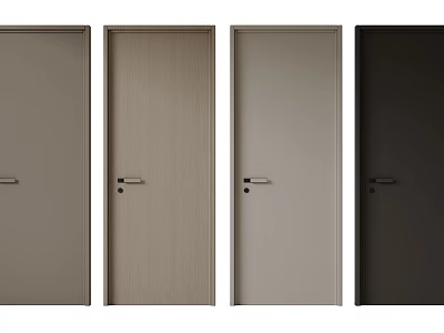 Modern Flush Doors In Multiple Colors With Wooden And Matte Finishes For Home Use 3d model