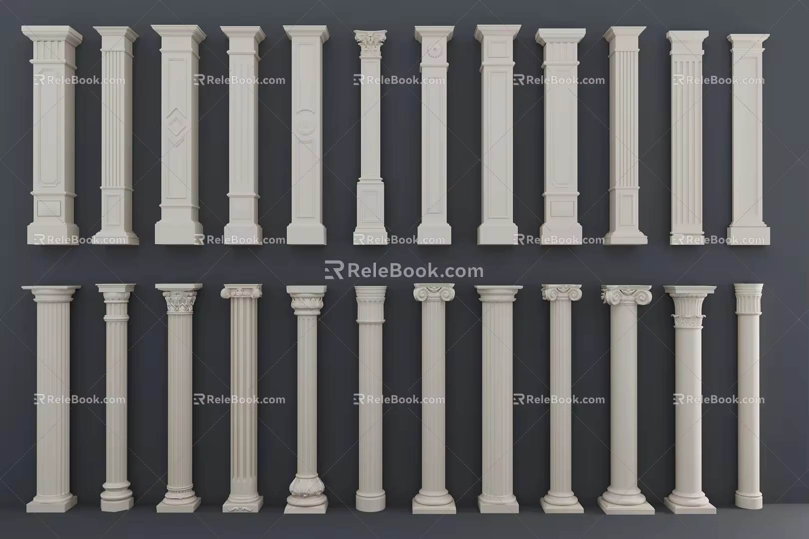 European Roman Column 3d model