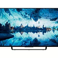 Modern Smart TV With Ultra HD LED Display Showing Cave Landscape Reflection