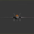 3D Rendered Silver Fighter Jet Model With Orange Cockpit On Dark Reflective Background