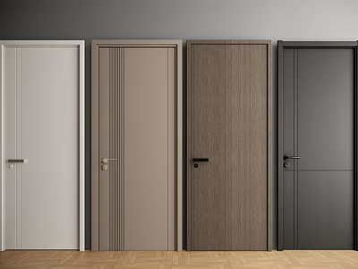 Modern Hinged Doors In Various Colors And Materials For Interior Design 3d model