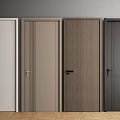 Modern Hinged Doors In Various Colors And Materials For Interior Design 3d model