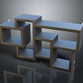 Modern Geometric Bookshelf Furniture With Multi Tiered Open Compartments And Layered Design