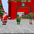Festive Christmas Scene With Decorated Tree Castle Snowman And Candy Decorations