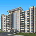 Modern Office Building Exterior With Multiple Floors Large Windows Light Facade And Architectural Top Design