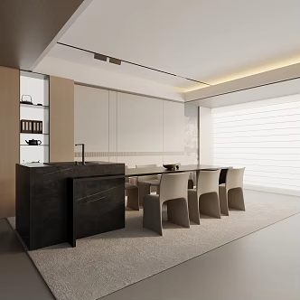Modern table combination 3d model