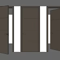 Dark Brown Swing Doors With Sleek Design For Home Interior Open And Closed